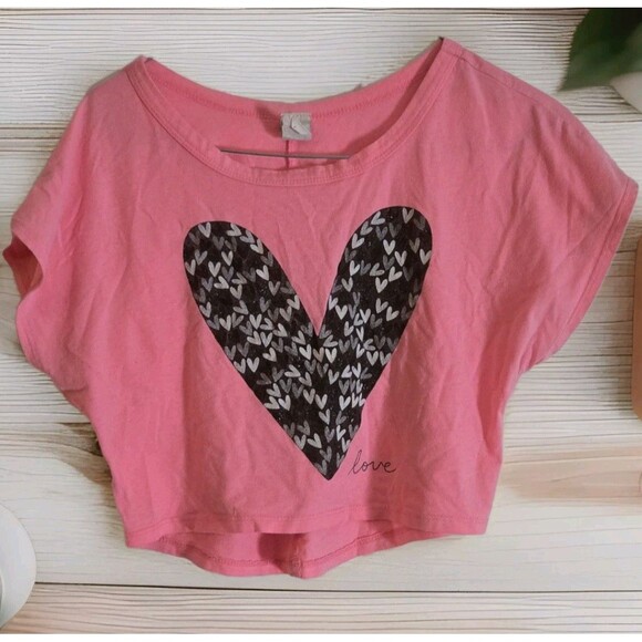 Lot Of 2 Crop Tops Lavender Neon Pink Miami Medium LA Tees Large Heart Summer - Picture 3 of 16